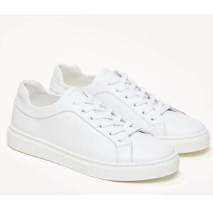M Gemi White Leather Palestra Due Womens Lace Up Sneaker